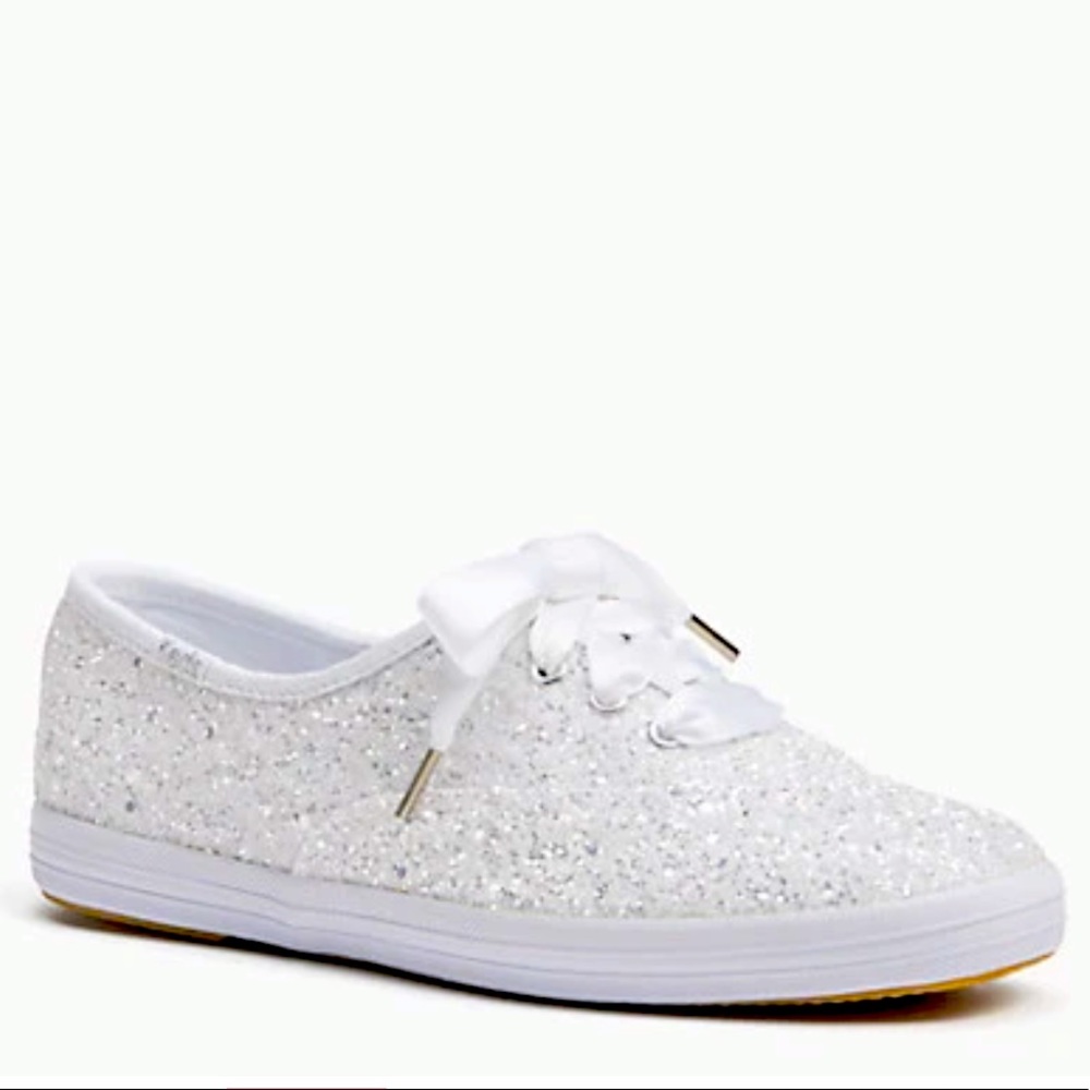 Kate Spade White Glitter Bridal Keds